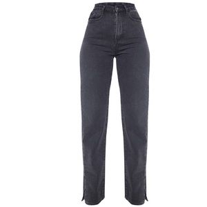 Black Split Hem Jeans